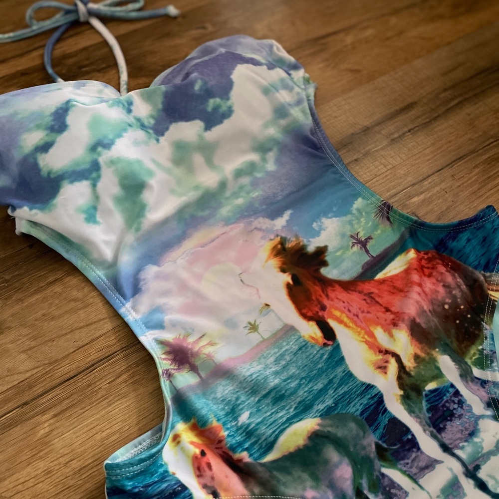 One Piece Halter Bathing Suit